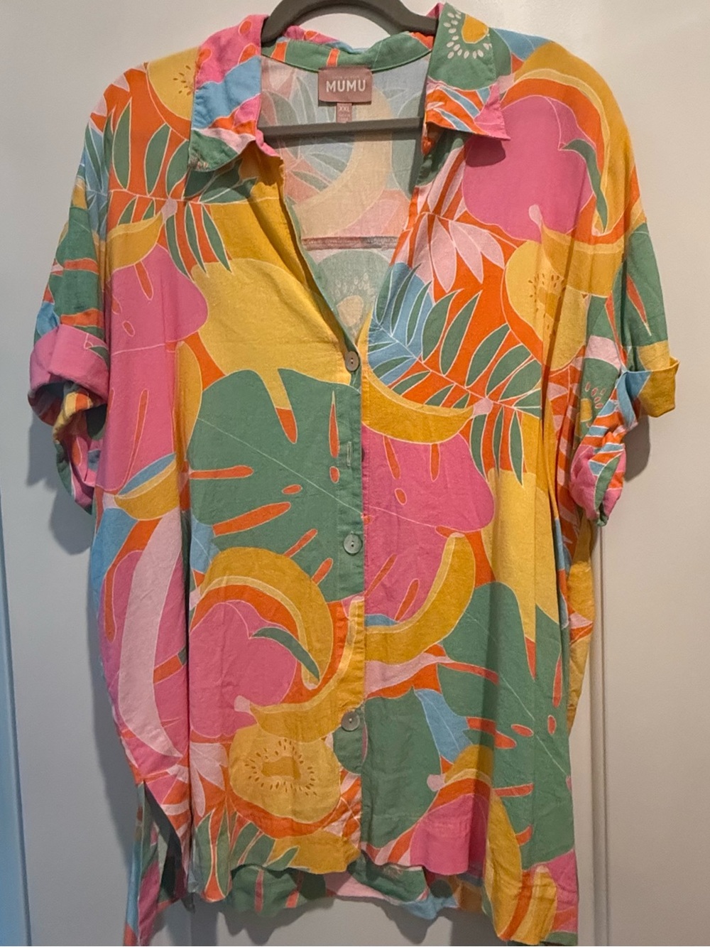 Show Me Your Mumu Bright Tropical Button-Up Shirt and Short XXL